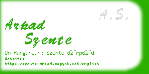 arpad szente business card